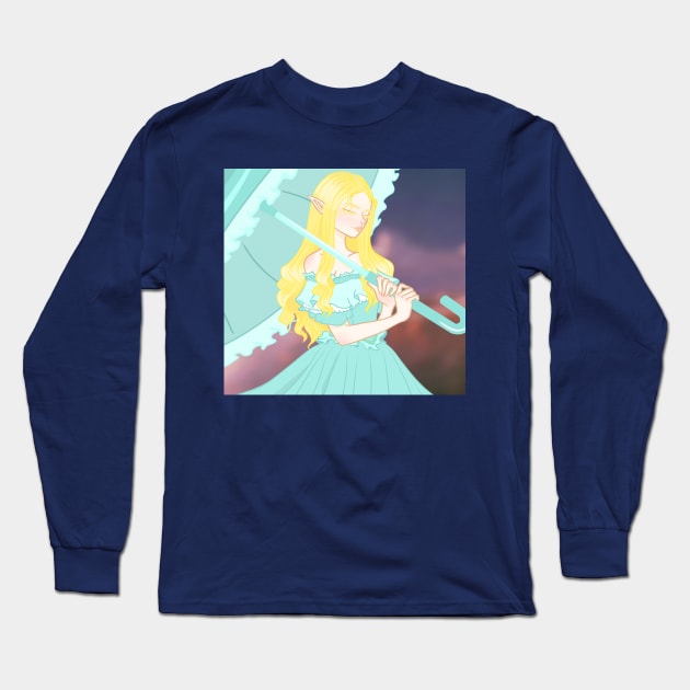 UMBRELLA GIRL Long Sleeve T-Shirt by CAHAYA ART